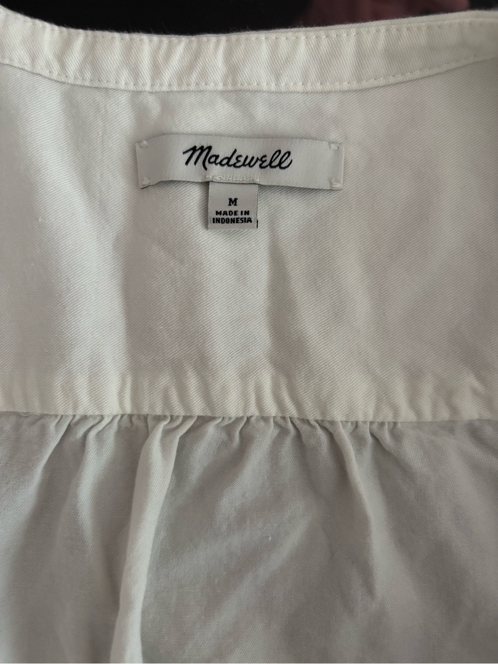 Madewell White Puff Sleeve Peplum Wrap Top Side Tie Medium Cotton Modal - Picture 5 of 6